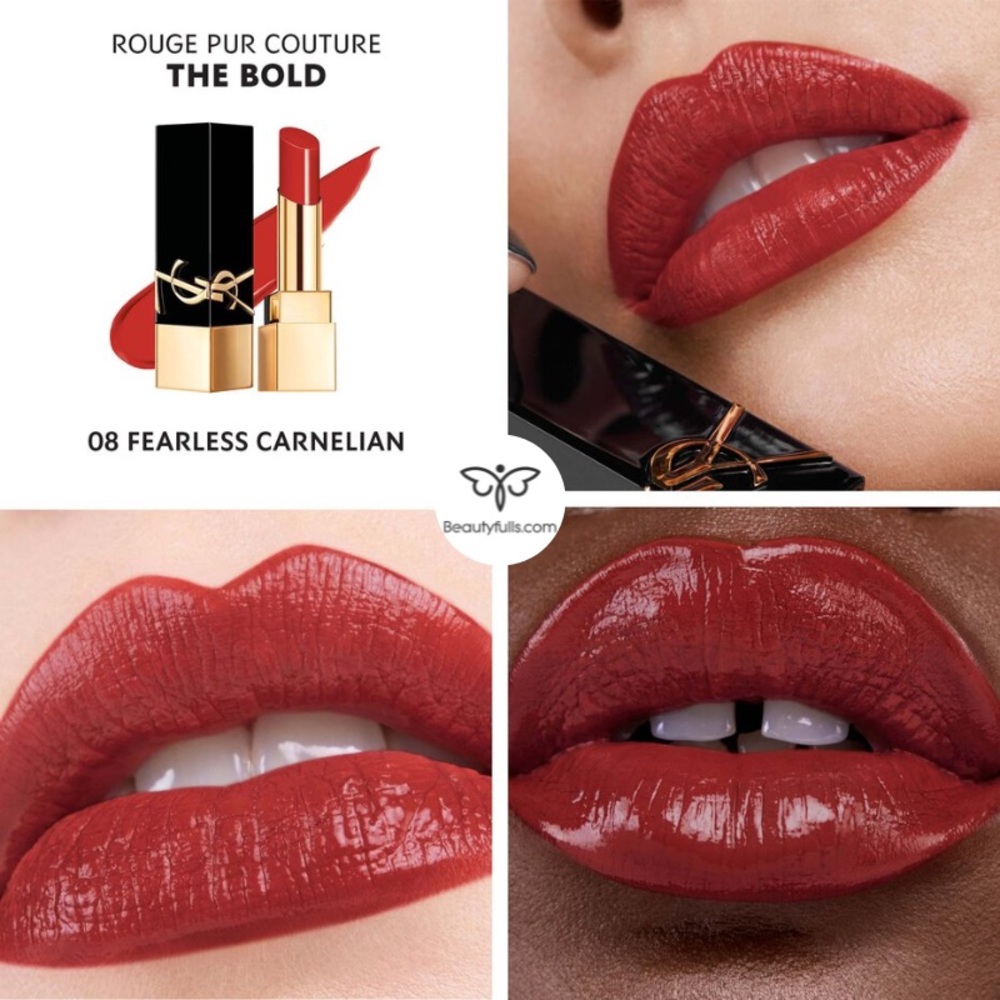 NEW! YSL Rouge Pur Couture THE BOLD Lipstick 08 FEARLESS CARNELIAN